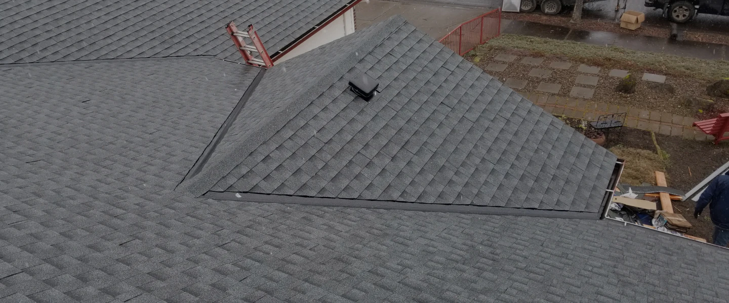newly installed asphalt shingles