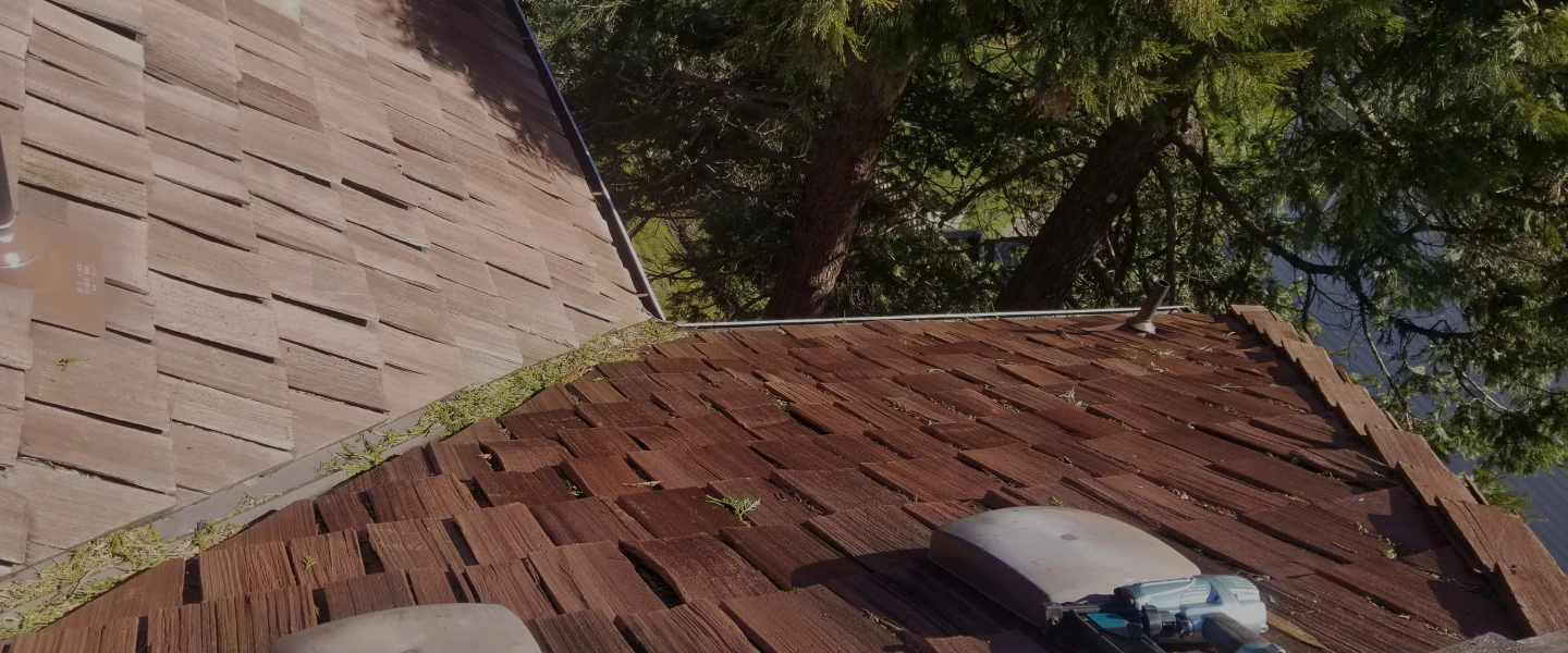old and broken roof tiles