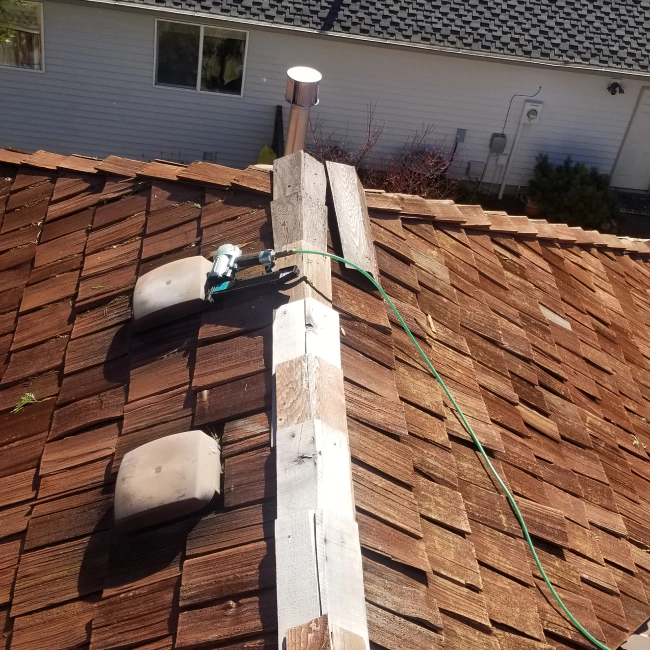 old brown roof shingles